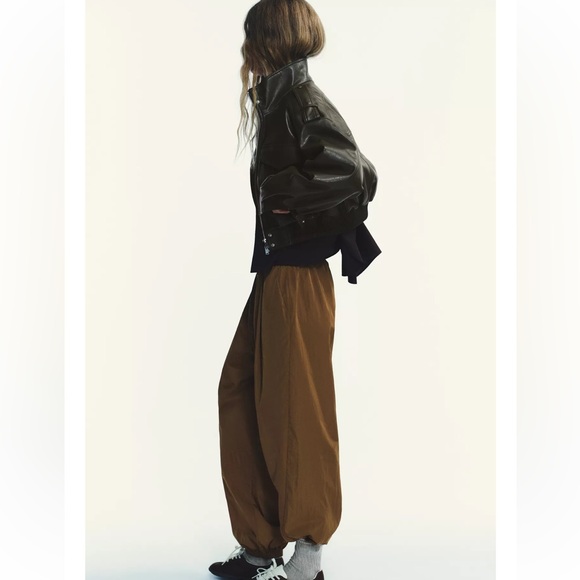 Zara FAUX LEATHER CROPPED JACKET - Picture 7 of 11